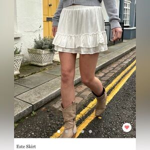 Brandy Melville Este Mini Skirt White - One size